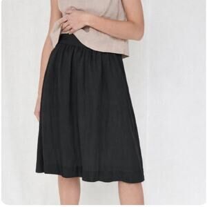 Womens Linenfox Skirt Black A-line Size S/M EUC!